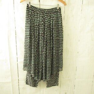 Anthropologie HD In Paris Skirted Pants 0 Black Green Geometric Midi